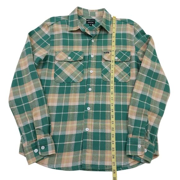 Brixton Shirt Mens Small Green Flannel Plaid Long Sleeve Standard Fit Bowery - Picture 12 of 12